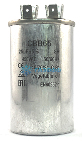 Пусковой конденсатор CBB65 25 мкф (EN60252-1)