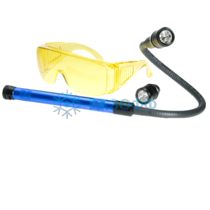 UV-лампа течеискатель ERRECOM, очки, 2 фонарика (RK1267)